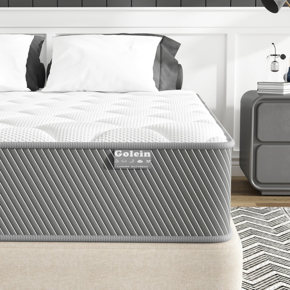 Queen Mattress 12 Inch Hybrid Mattress in a Box with Gel Memory Foam