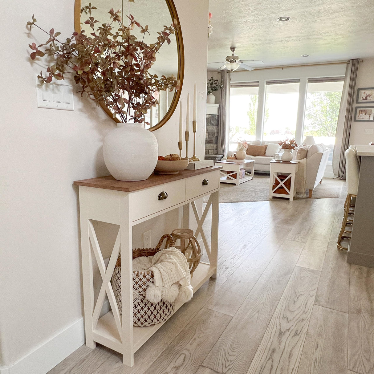 Entryway Table - Farmhouse Narrow Console Table for Living Room/Hallway