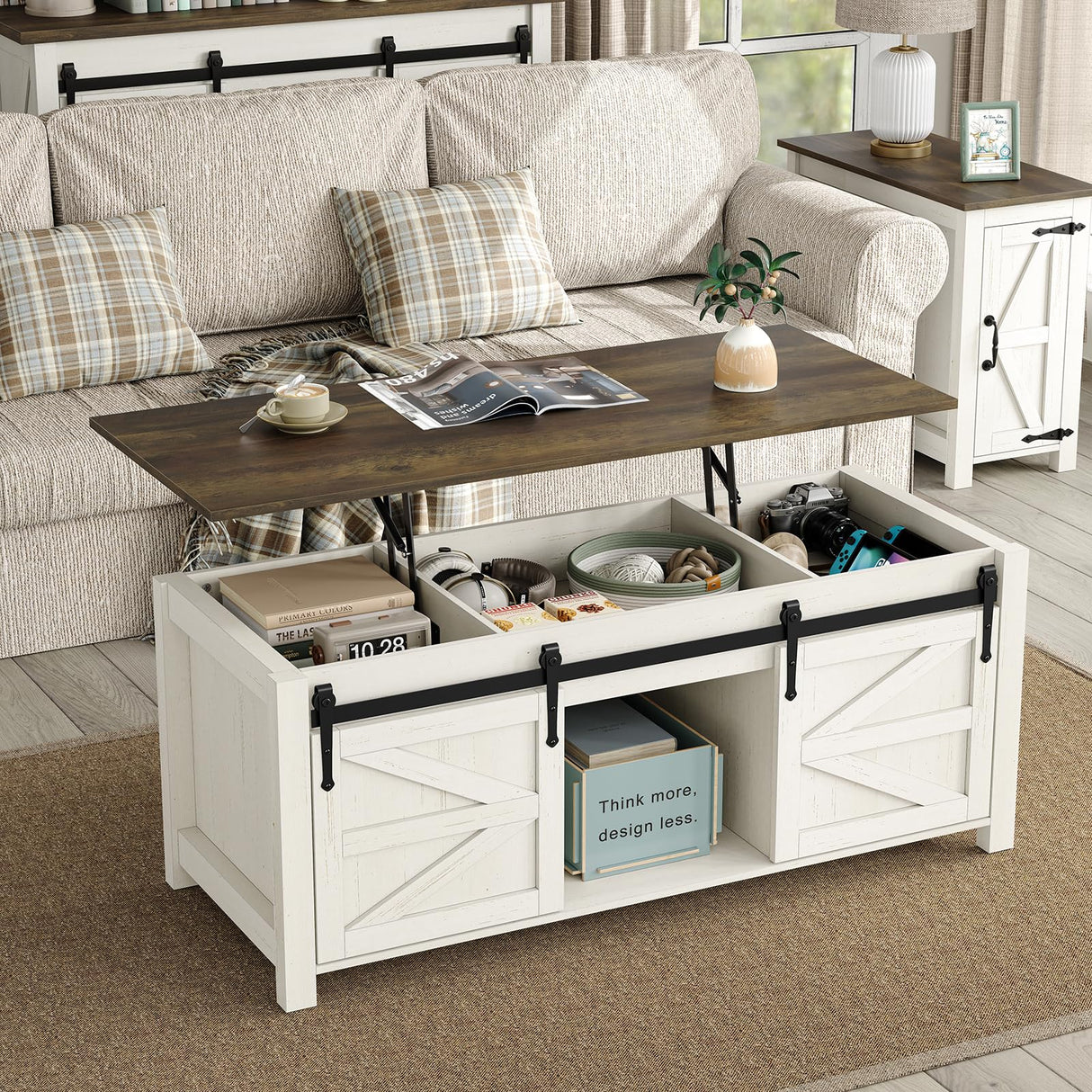 47.3'' Coffee Table with Large Hidden Storage Compartment, Lift Top Coffee Table
