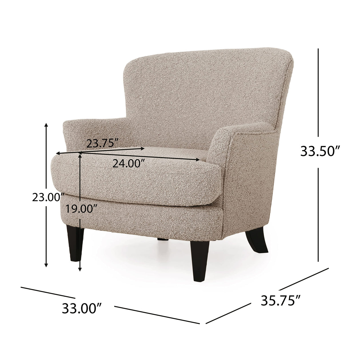 Hartshorn Club Chair, Warm Stone Gray + Matte Black