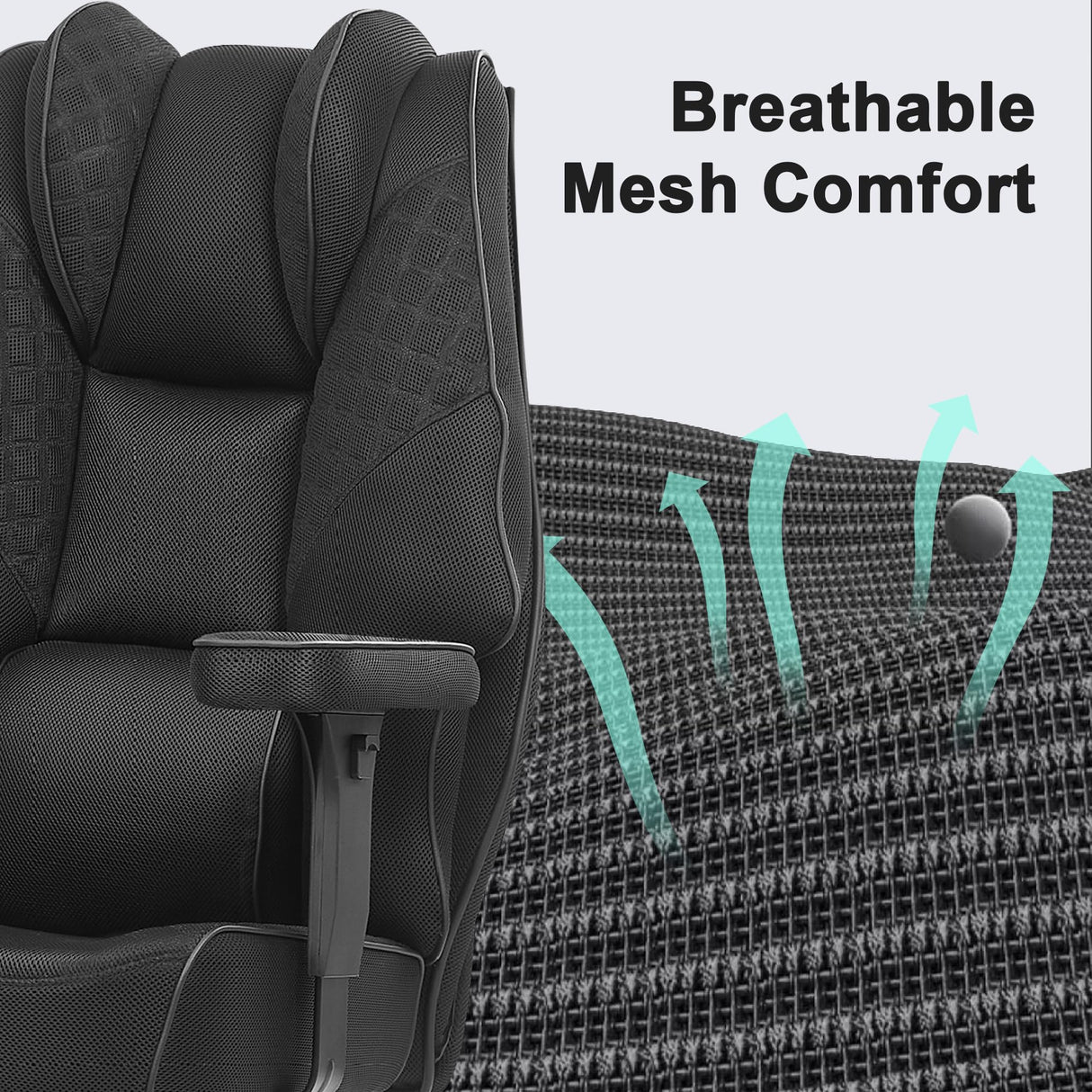Big and Tall Office Chair 400lbs - Mesh High Back with Footrest