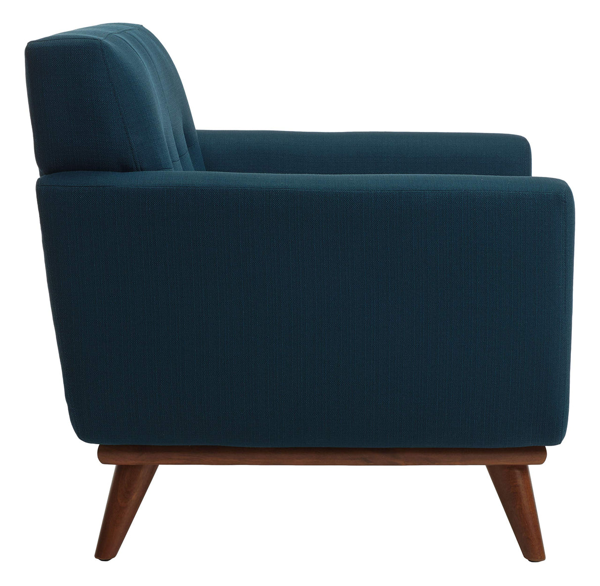 Couture Home Opal Mid-Century Dark Teal Linen Tufted Arm Chair