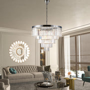 5-Tier 12 Lights Crystal Chandeliers, Modern Contemporary Hanging Pendant