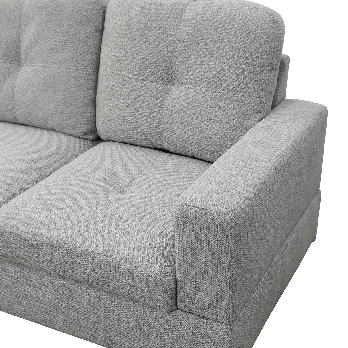 Reversible Chaise Flannel Facing Left 4-seat Sectional Living Room
