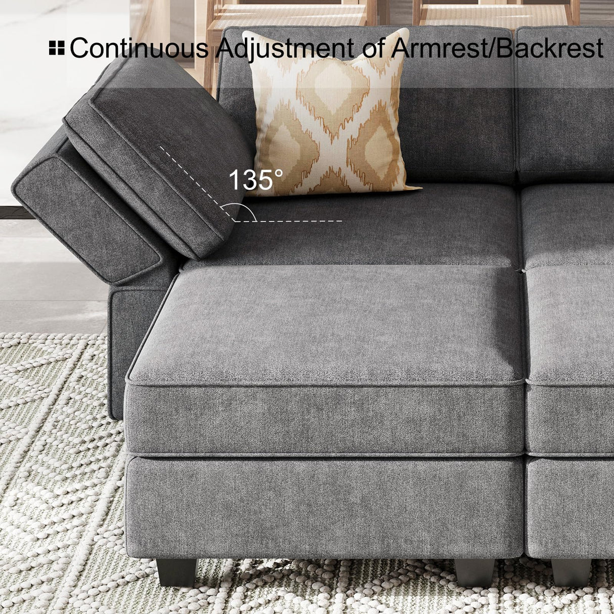 Sectional U Shaped Sofa Small Reversible Chaise Sectional