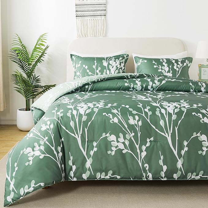 3 Pieces Soft Lightweight Microfiber Branches Comforter Bedding Set