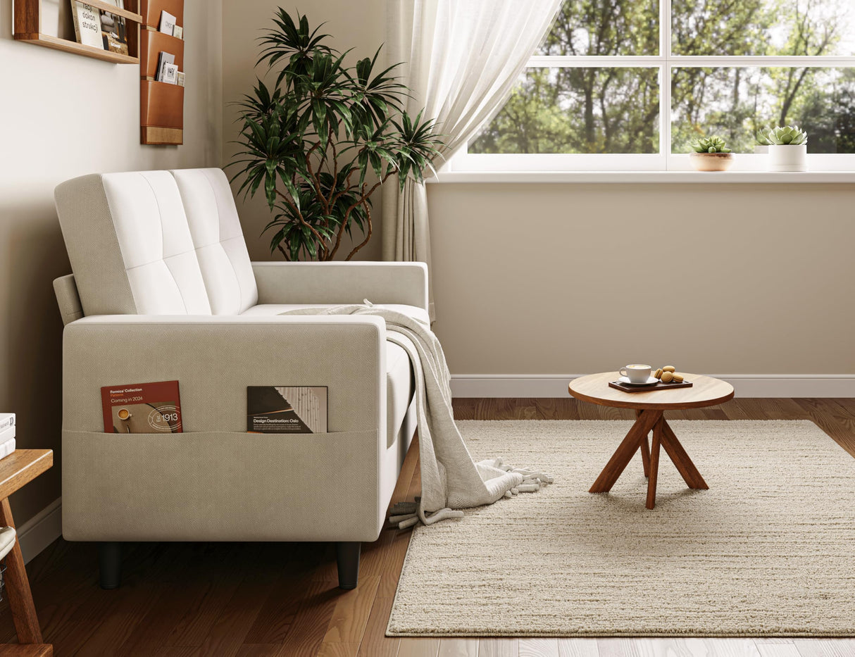 53" Loveseat Sofa - Compact 2-Seater Couch for Small Spaces