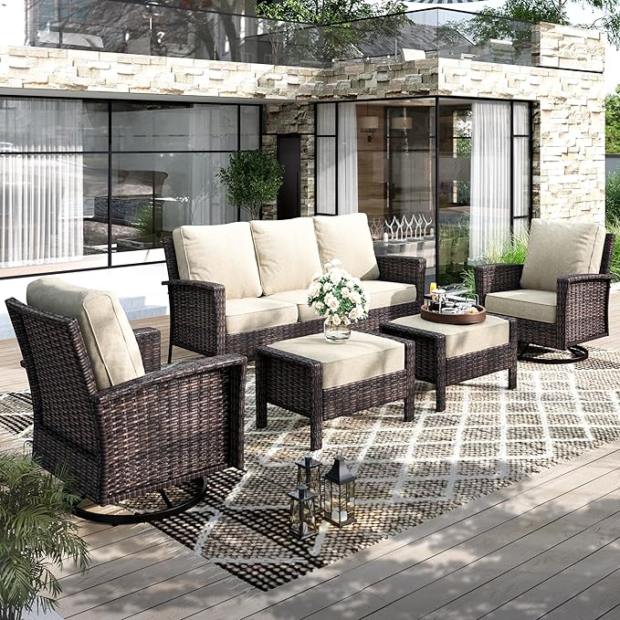 Patio Furniture Conversation Set, Outdooor Sectional, High Back Outdoor Wicker Seating Furniture