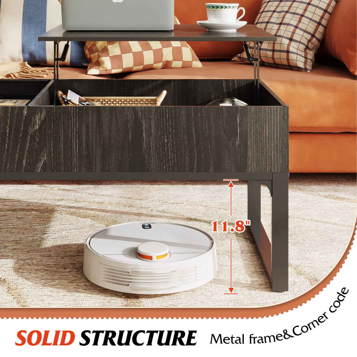 Lift Top Coffee Table with Storage, Coffee Table with Lifting Top & Sliding Top