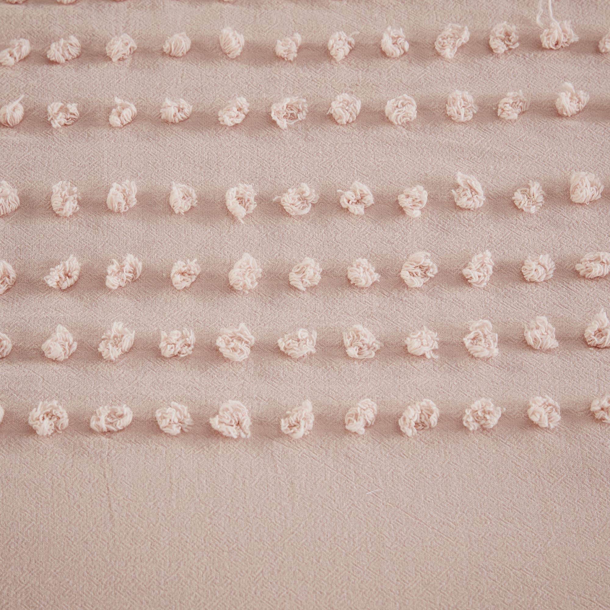 Spaces Cotton Comforter Set Jacquard Pom-Pom Tufts Design, Down Alternative,