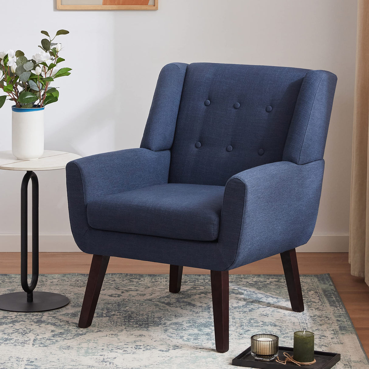 Accent Chair Living Room Chair, Upholstered Button Tufted Armchai