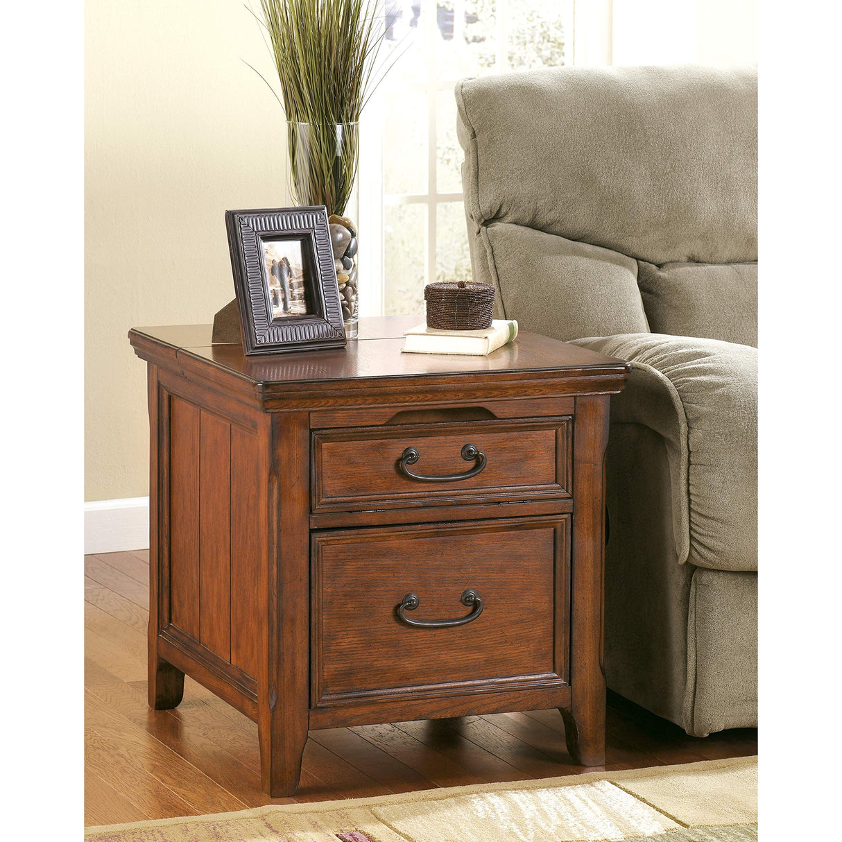 Woodboro Media End Table Dark Brown Finish, 24"W x 27"D x 25"H (T478-17)