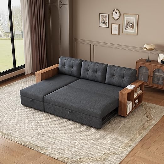 Sleeper Sofa Couch with Pull Out Bed,L Shaped Sleeper Sofa