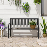 Outdoor Garden Bench, Patio Bench with Slatted Seat