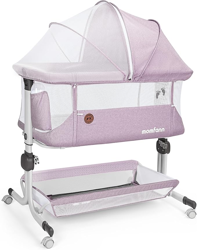 Momfann 3‑in‑1 Bedside Sleeper Bassinet – Adjustable, Portable Crib