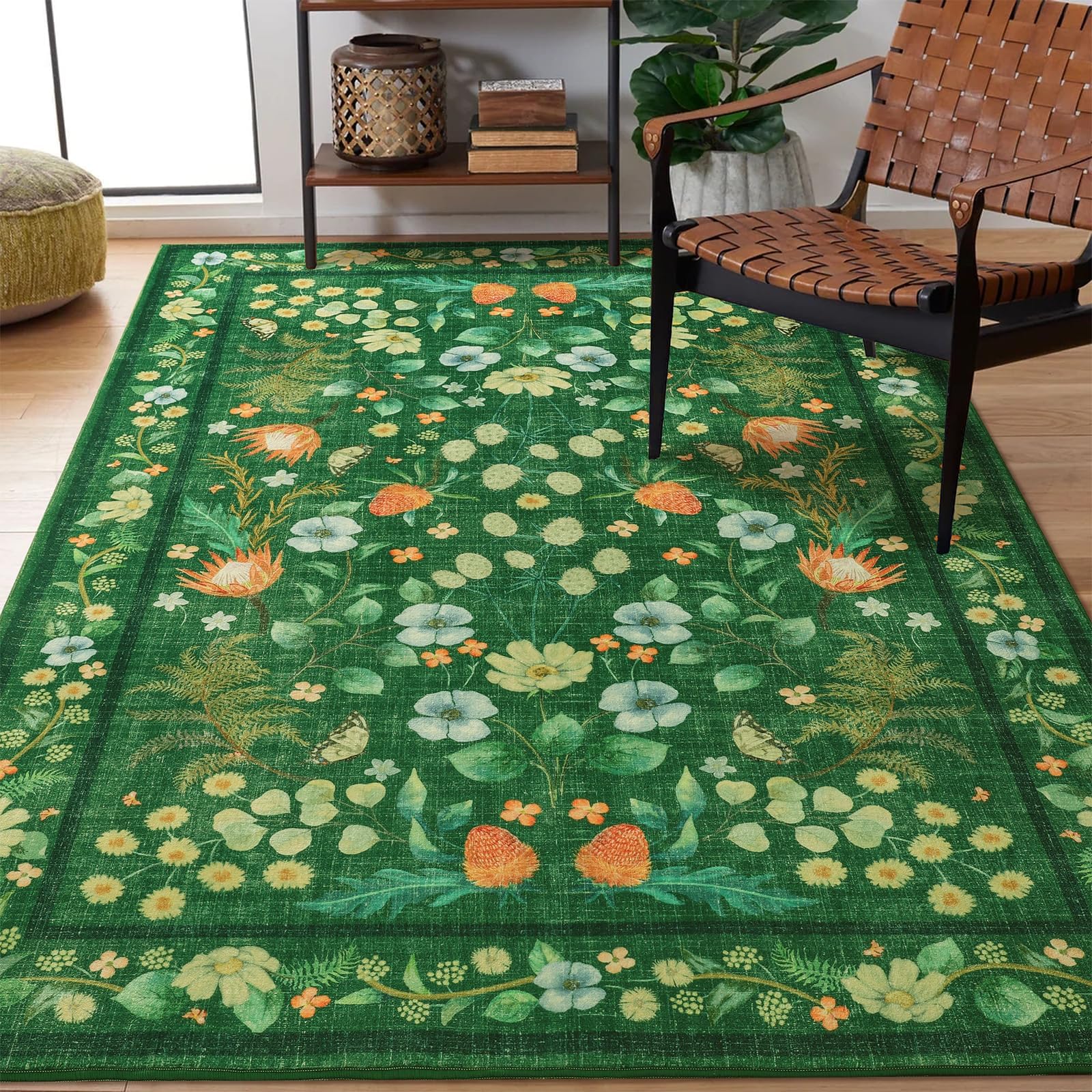 Rugs for Bedroom Living Room 4x6 Washable Boho Area Rug, Shag Non Slip