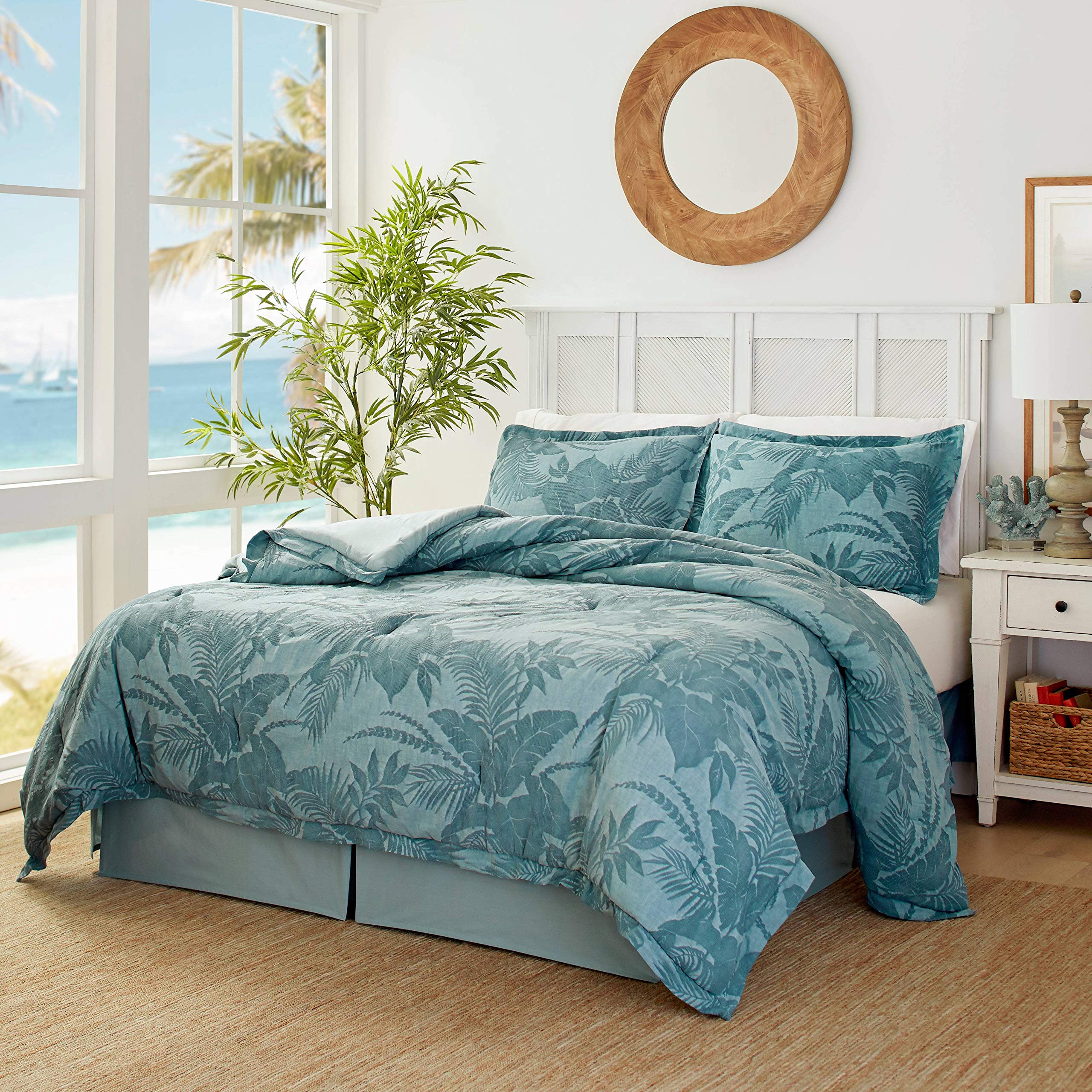 King Comforter Set, Cotton Bedding with Matching Shams & Bedskirt