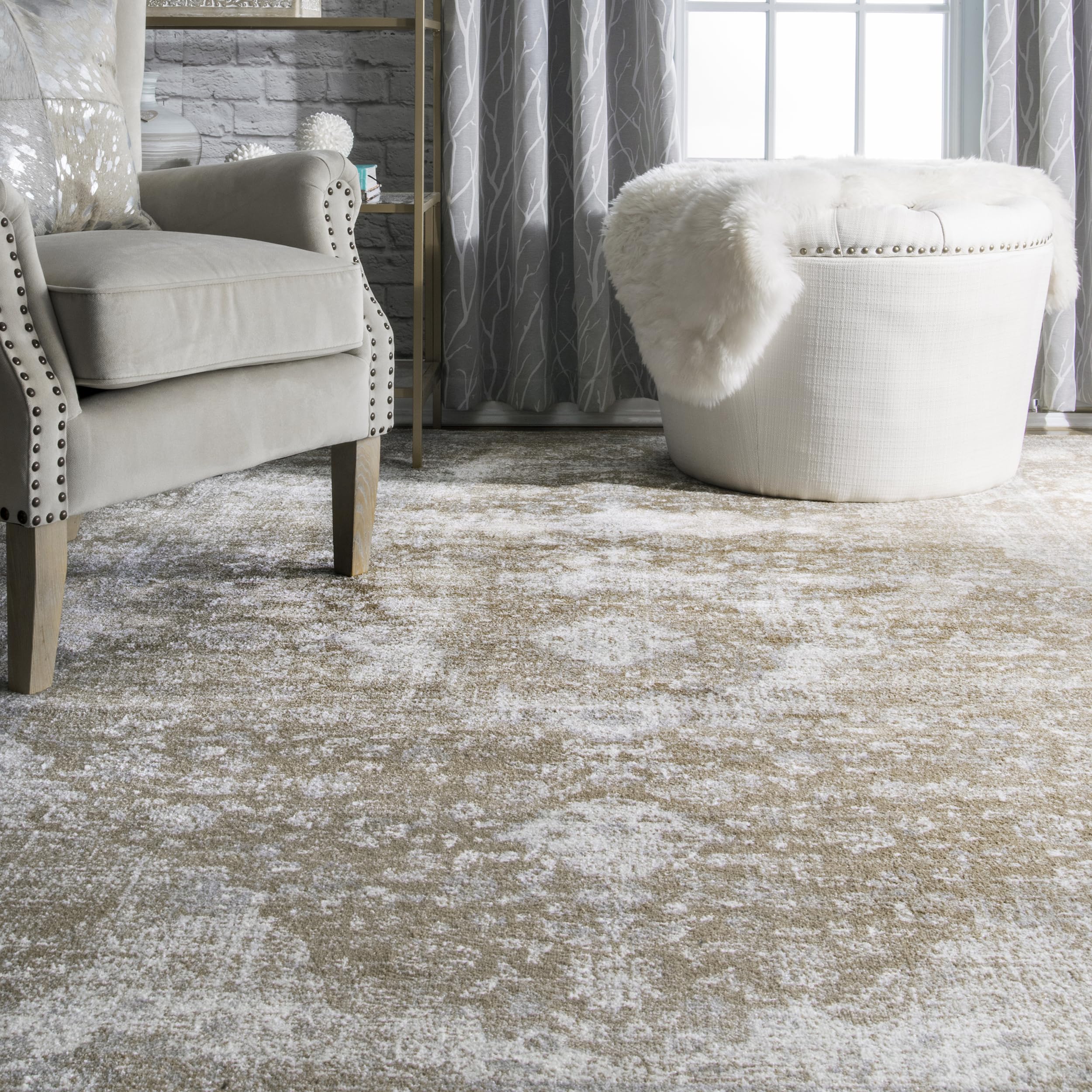 Verona Vintage Persian Area Rug, 4x6, Brown