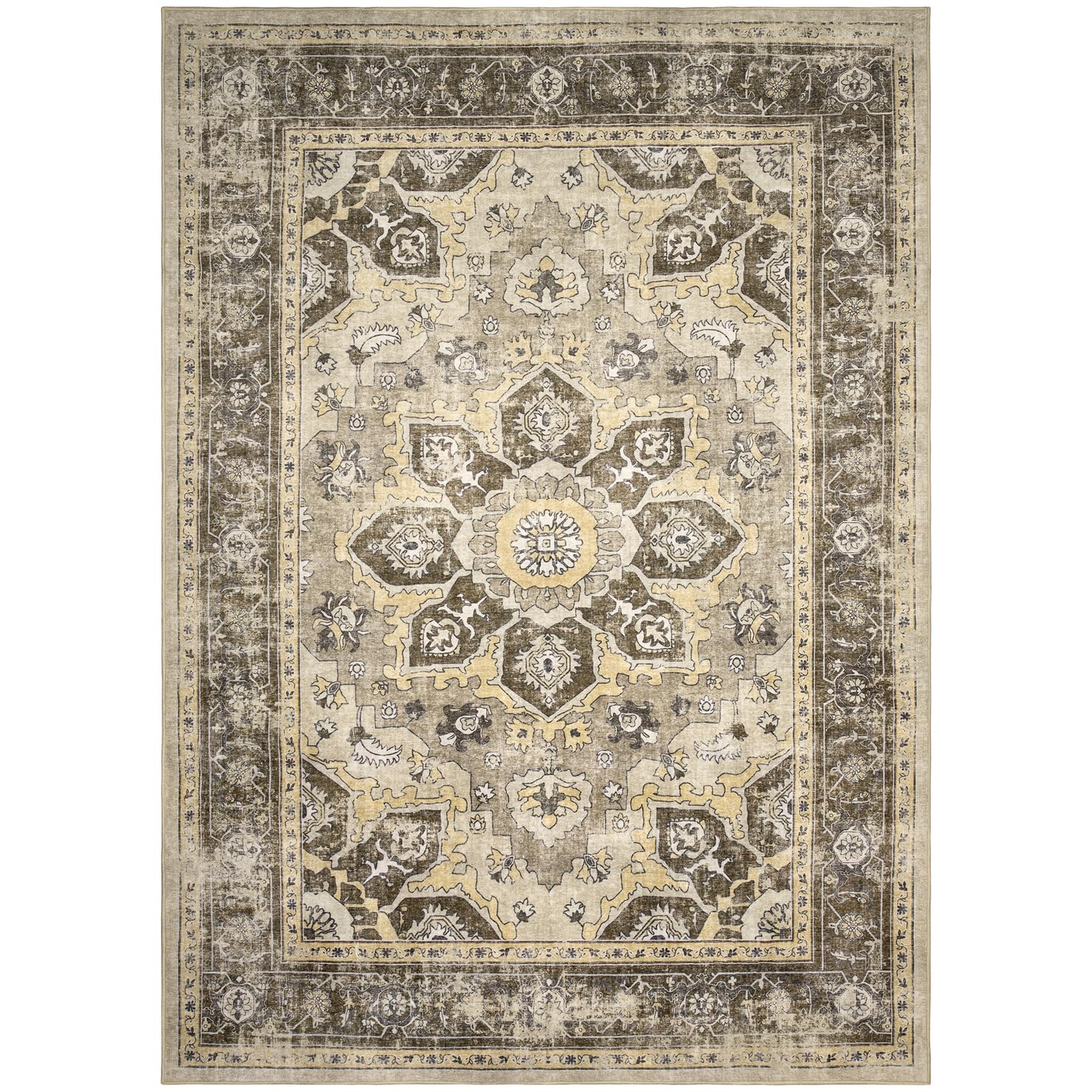 Washable Living Room - 5x7 Vintage Carpet for Bedroom Dining Room Machine Wash