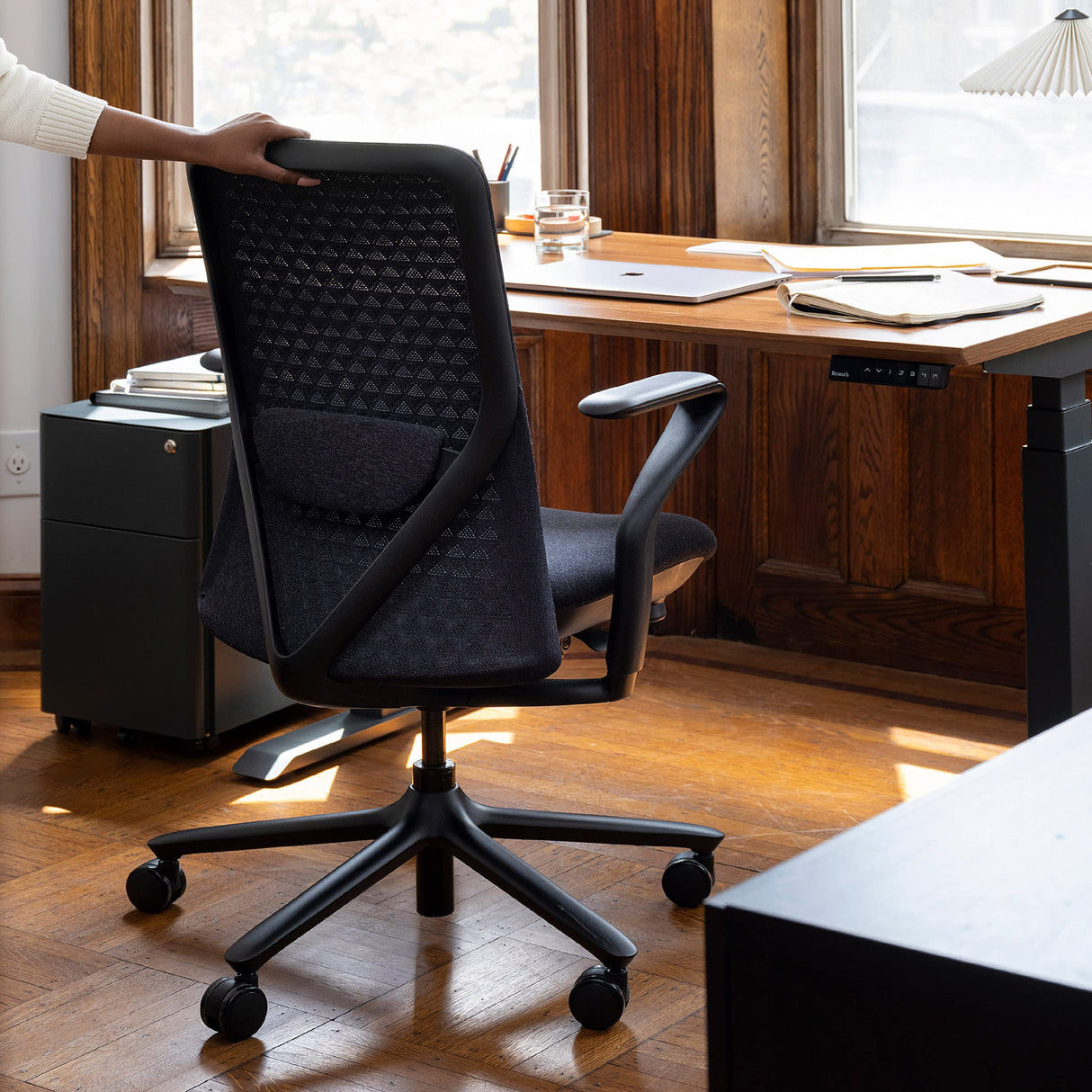 High Performance Executive Office Chair with Contoured Seat Back and Adjustable Lumbar Rest - High Density Foam Cushion with Aluminum Base - Up to 275 lbs - Galaxy