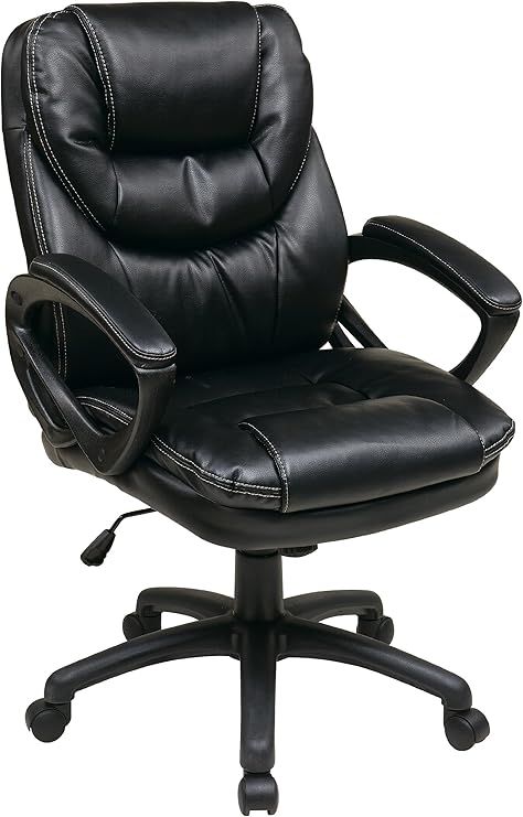 Faux Leather Manager's Office Chair with Lumbar Support