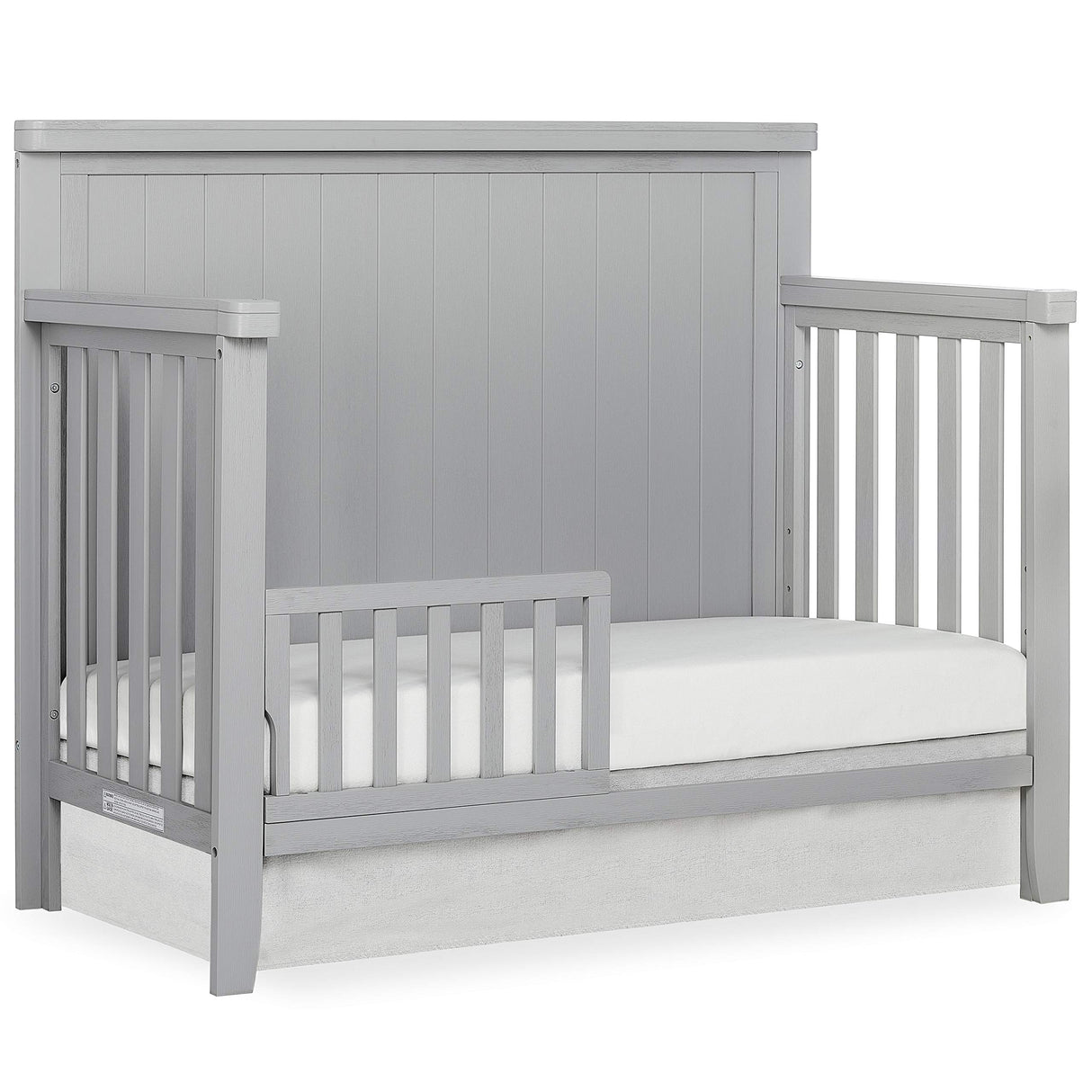Wood 4-in-1 Convertible Crib in Pebble Grey, Greenguard Gold Certified, JPMA Certified, 3 Mattress Height Settings, Built of New Zealand Pinewood