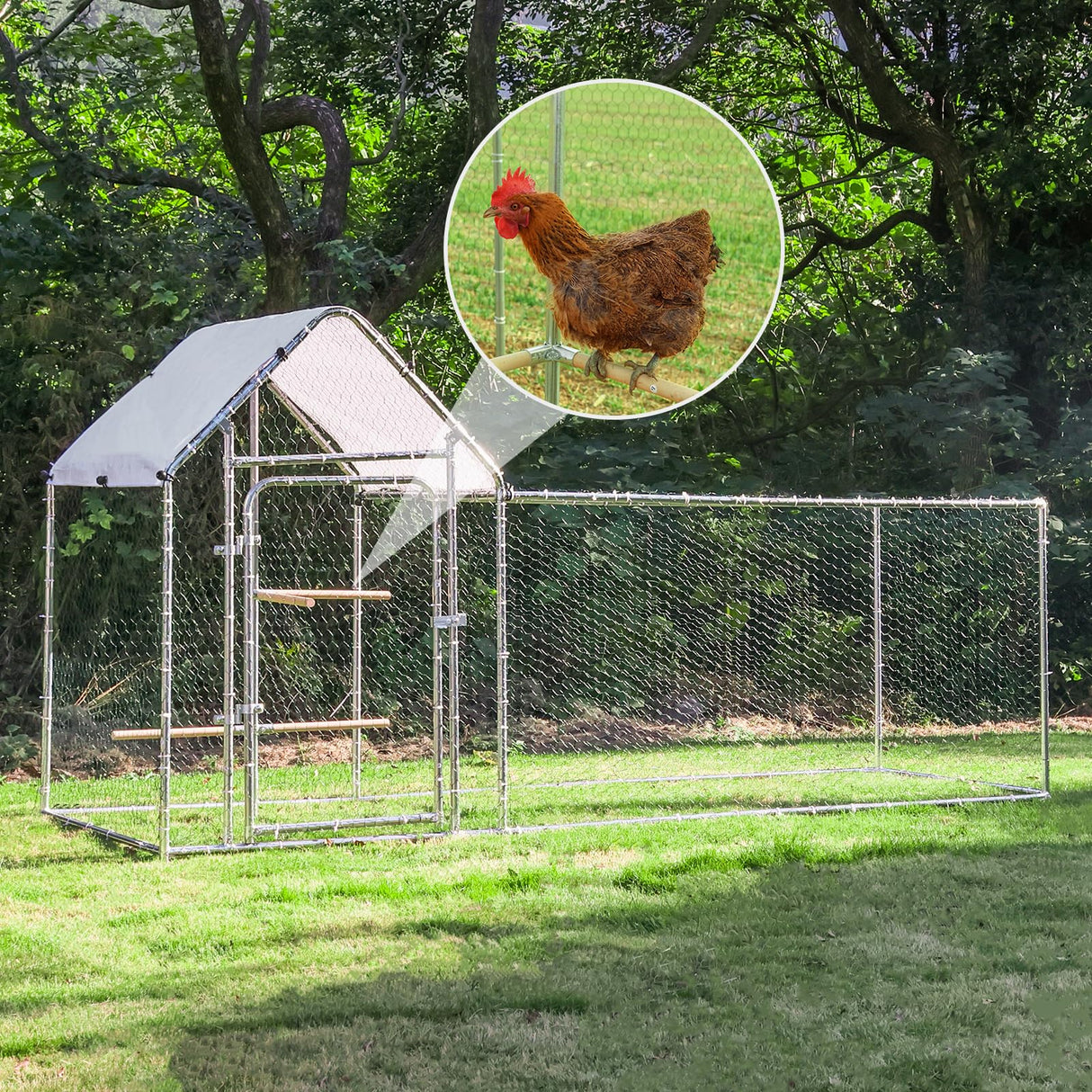 SteelHaven Runway 10ft Metal Chicken Coop