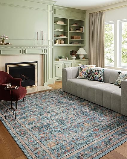 Rifle Paper Co. x Loloi Courtyard Collection COU-04 Navy 5'-0" x 7'-6" Area