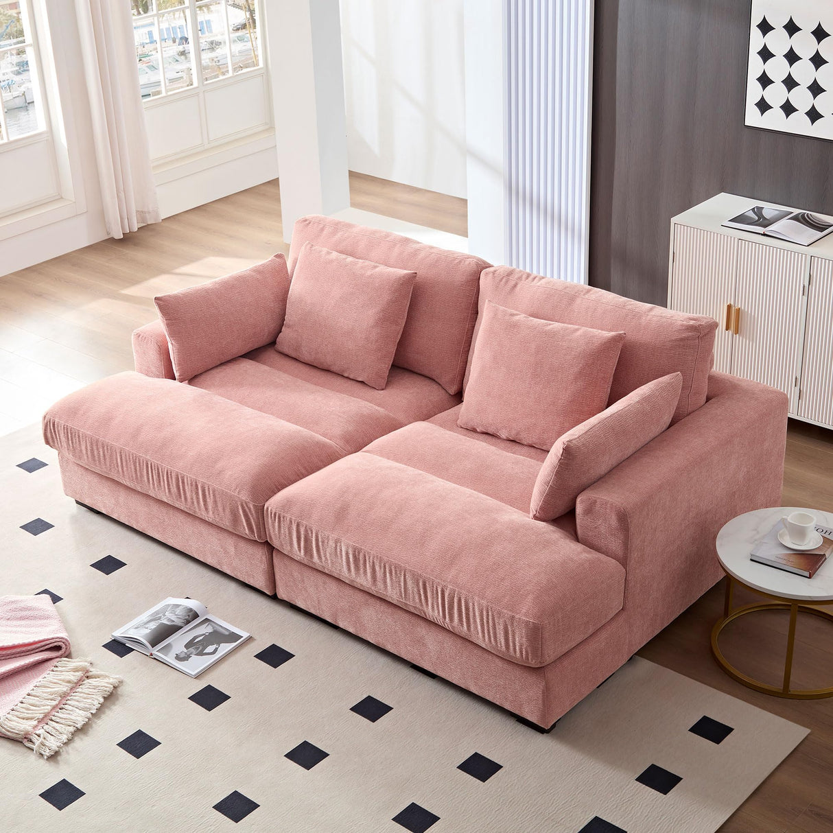 Modern Chenille Upholstered Sectional Sofas Cloud Couch