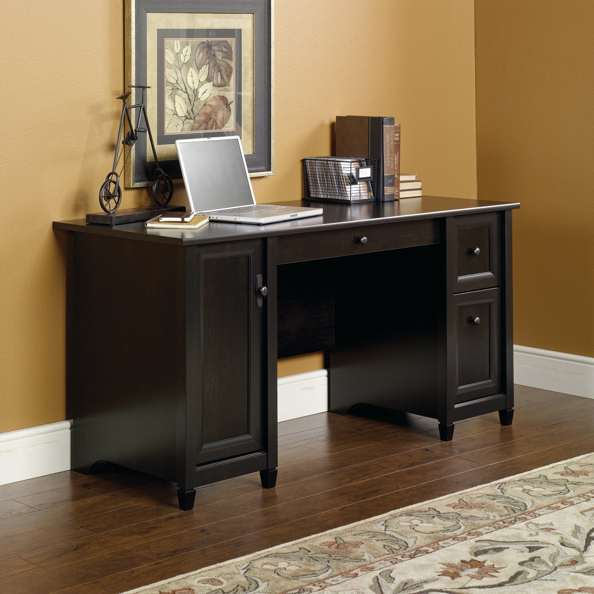 Edge Water Computer Desk with Storage Drawers, Home Office, L: 59.06" x W: 23.23" x H: 29.02"