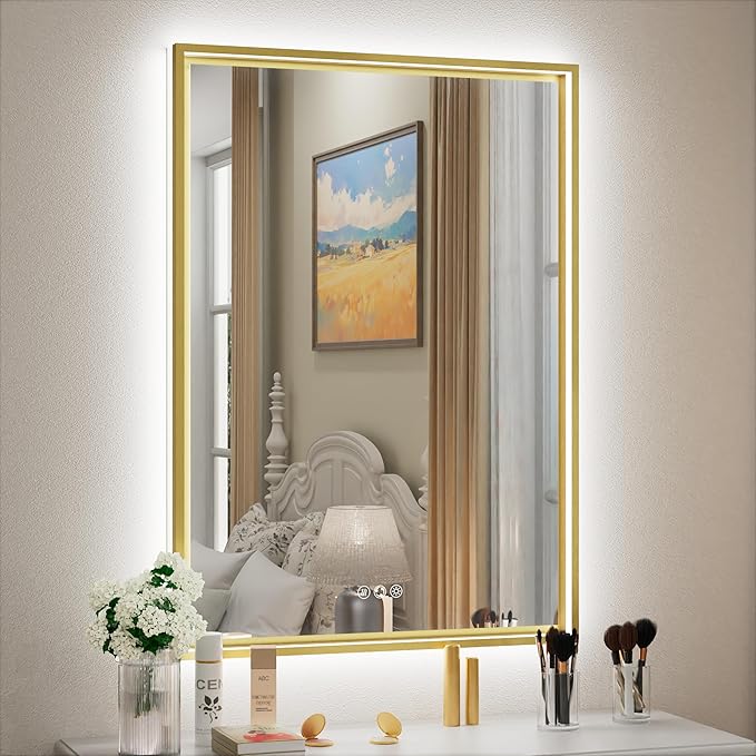 LED Bathroom Mirror, Anti-Fog Lighted Bathroom Mirror
