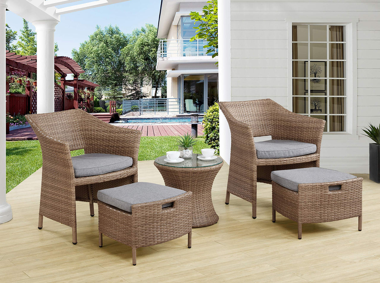 All-Weather Patio Conversation Set with Set of 2 Durable Chairs