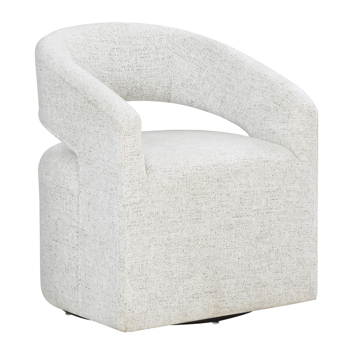 Devin Modern Upholstered Swivel Accent Barrel Chair, White