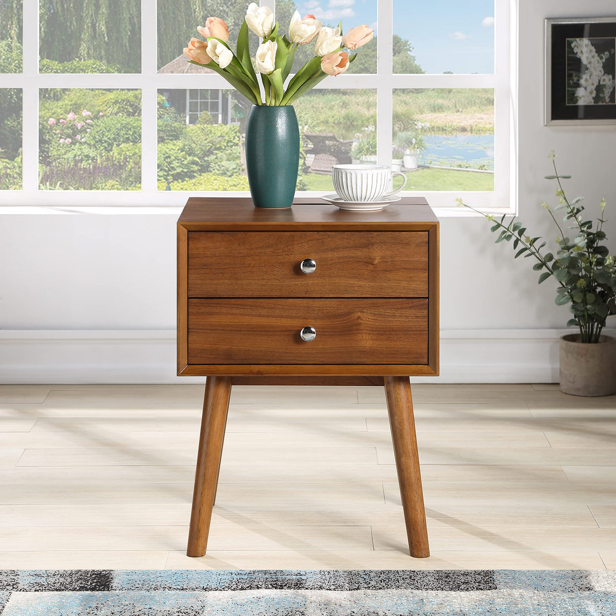 838Walnut Teddy Collection Modern | Contemporary Wooden Nightstand