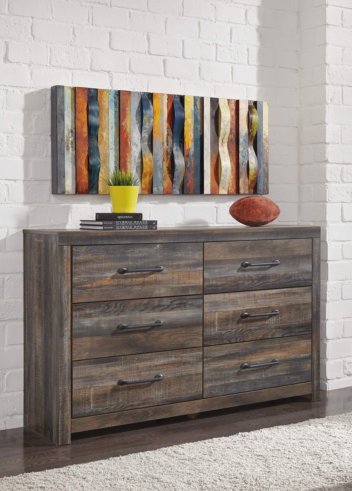 Design by Ashley Drystan Rustic Industrial 6 Drawer Dresser,