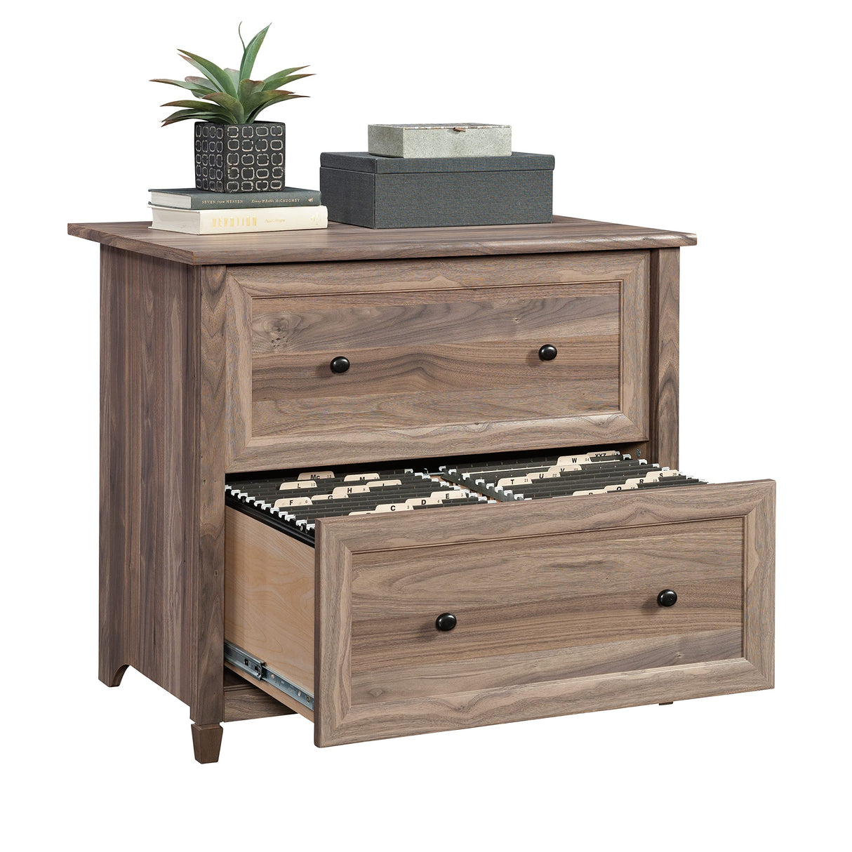 Edge Water 2 Drawer Lateral Filing Cabinet, Office File Cabinet, in Washed Walnut