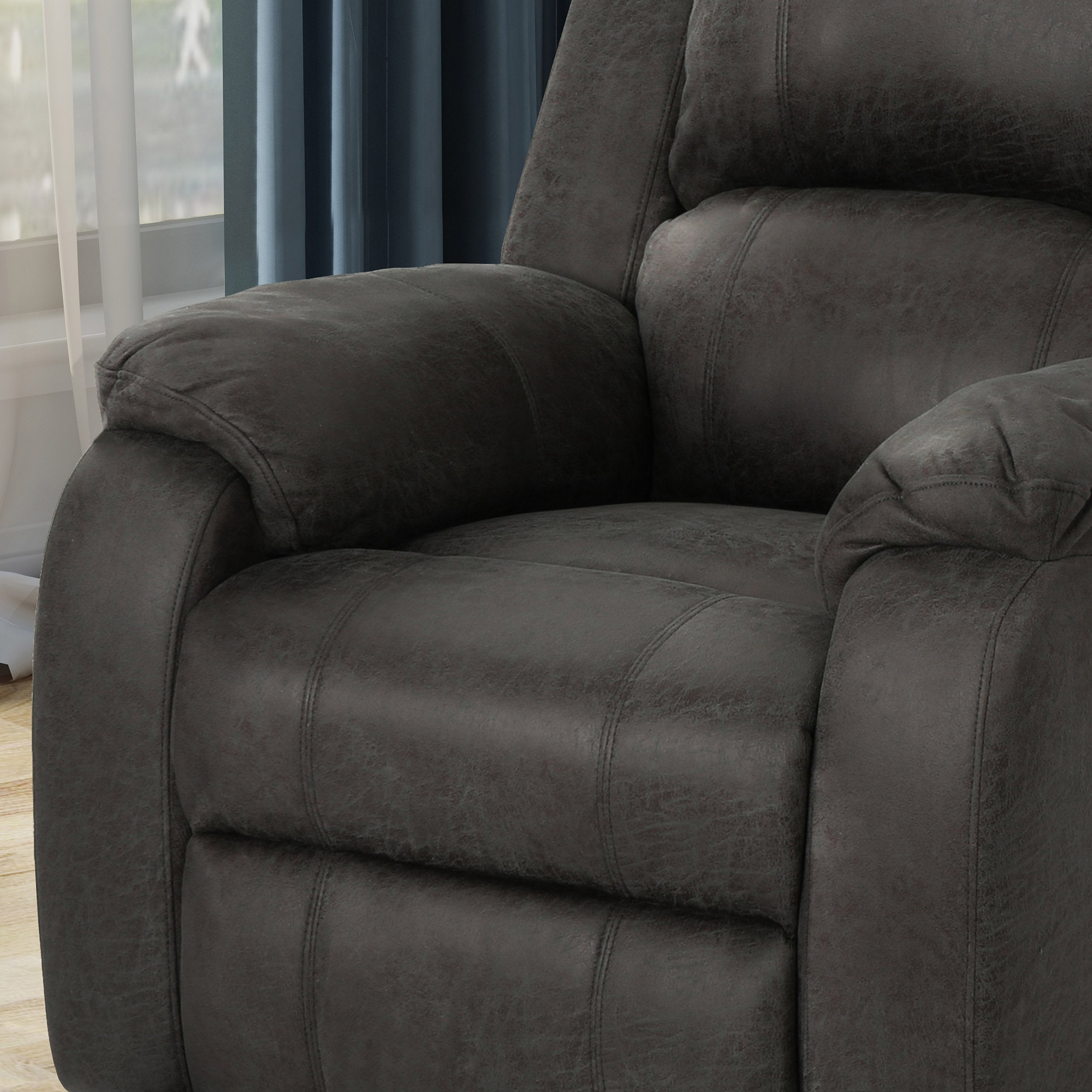 ComfyTide Tufted Recliner Accent Chair – Microfiber & Lever Recline