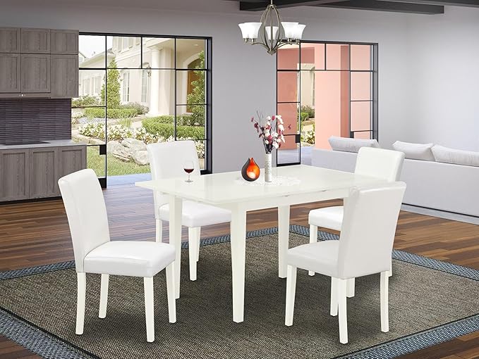 NOAB5-BLK-61 5 Piece Dining Table Set Includes a Rectangle Dining Room Table