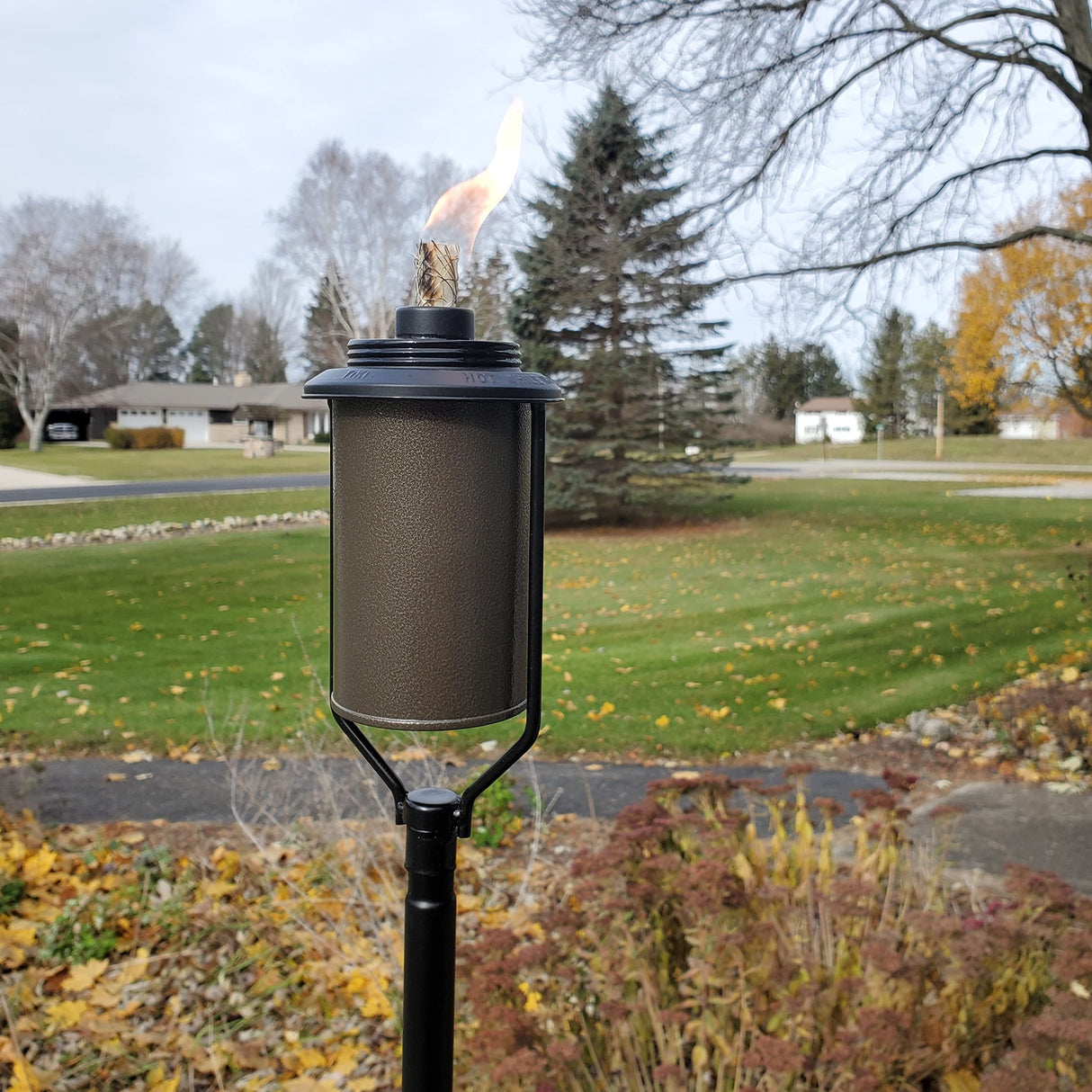 Easy Install 4-Pack Simply Metal Torches – Bronze Decorative Outdoor Lighting