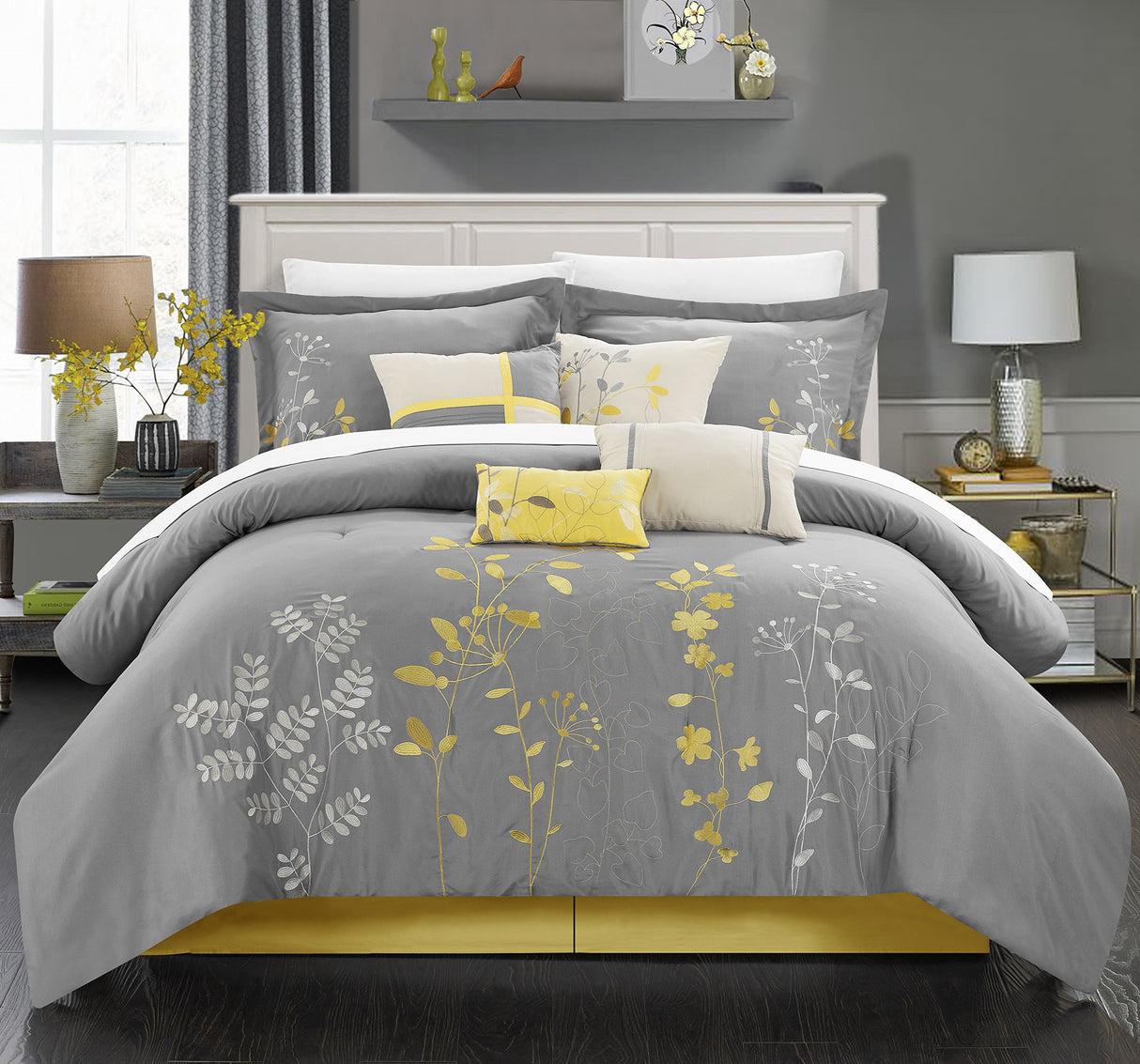 Bliss Garden Set, Queen (Comforter), Yellow