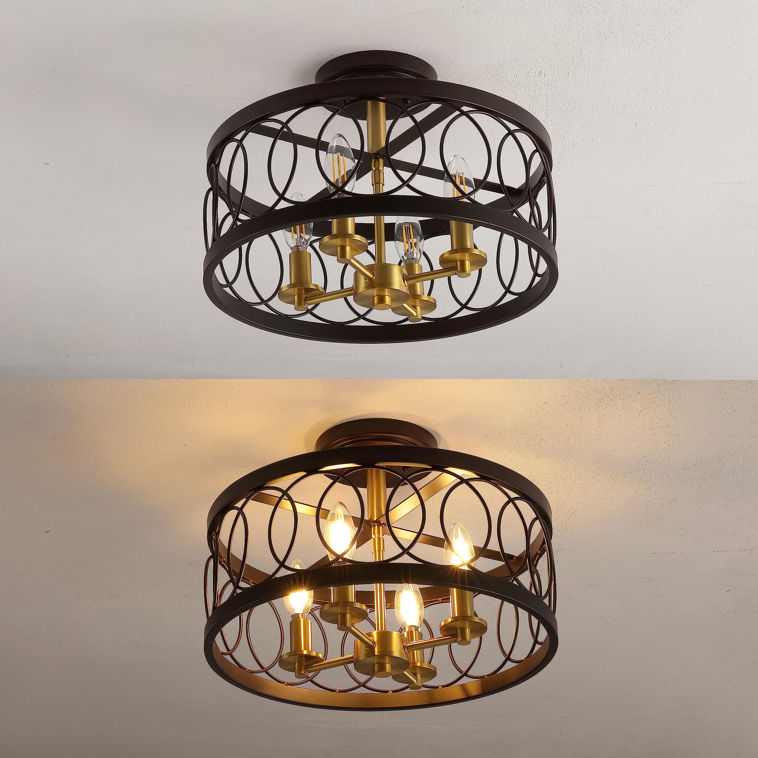 Sylvain 15.5" Metal Bohemian, Cottage, Farmhouse, Rustic, Transitional LED,Chandeliers