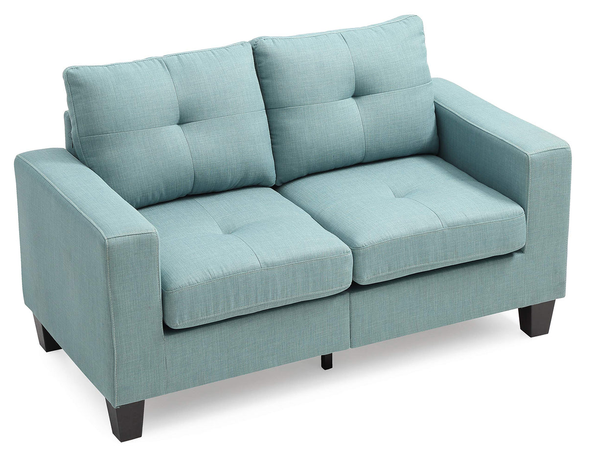 Newbury Living Room Furniture, 36" H x 58" W x 32" D, Teal