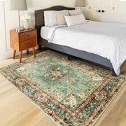 Green Rug 3x5,Washable Area Rugs for Bedroom Living Room Kitchen Entryway,