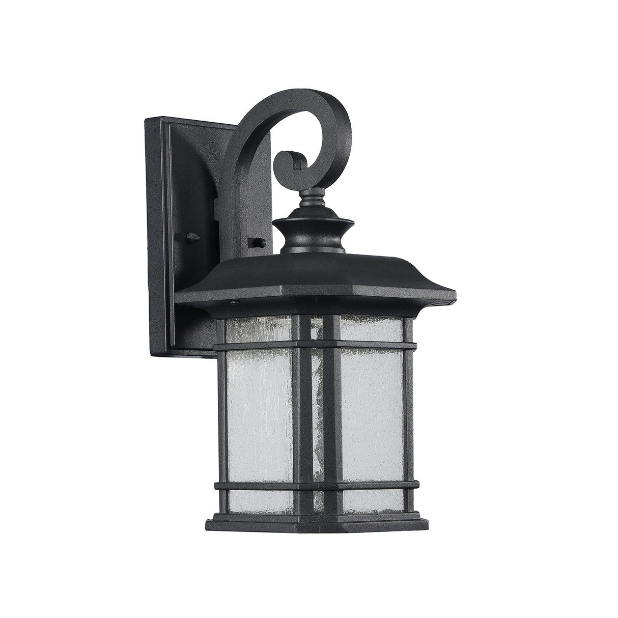 Transitional LED Textured Black Outdoor Wall Sconce 13" Height