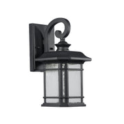 Transitional LED Textured Black Outdoor Wall Sconce 13" Height