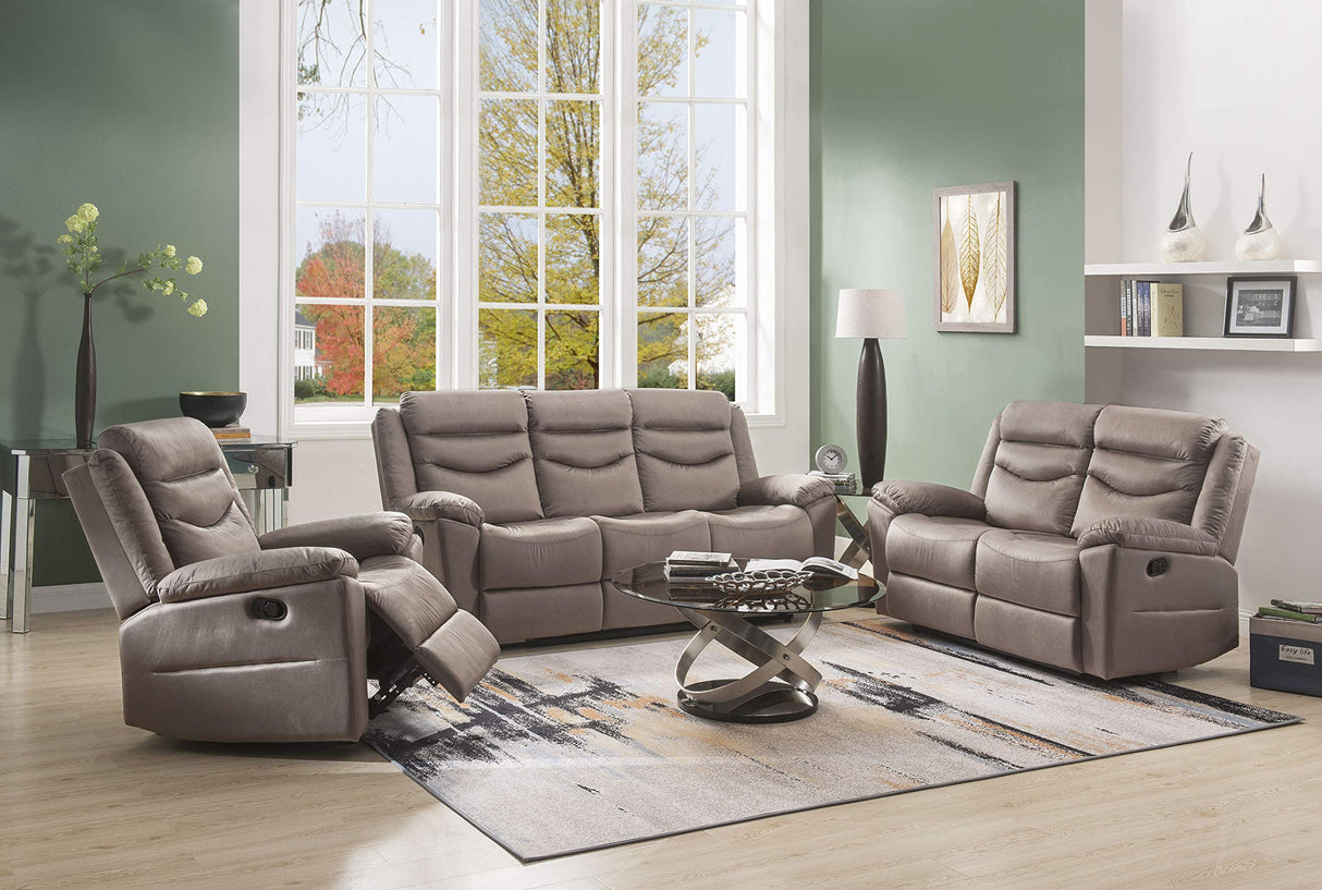 Horizontal Tufted Motion Glider Recliner in Brown