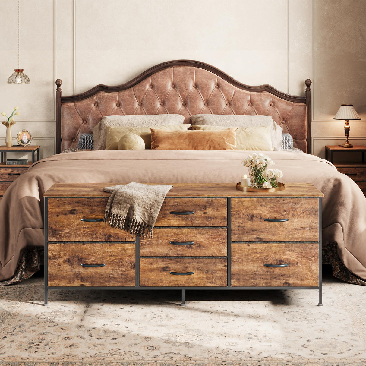 Dresser for Bedroom, 55 Inch Dresser TV Stand