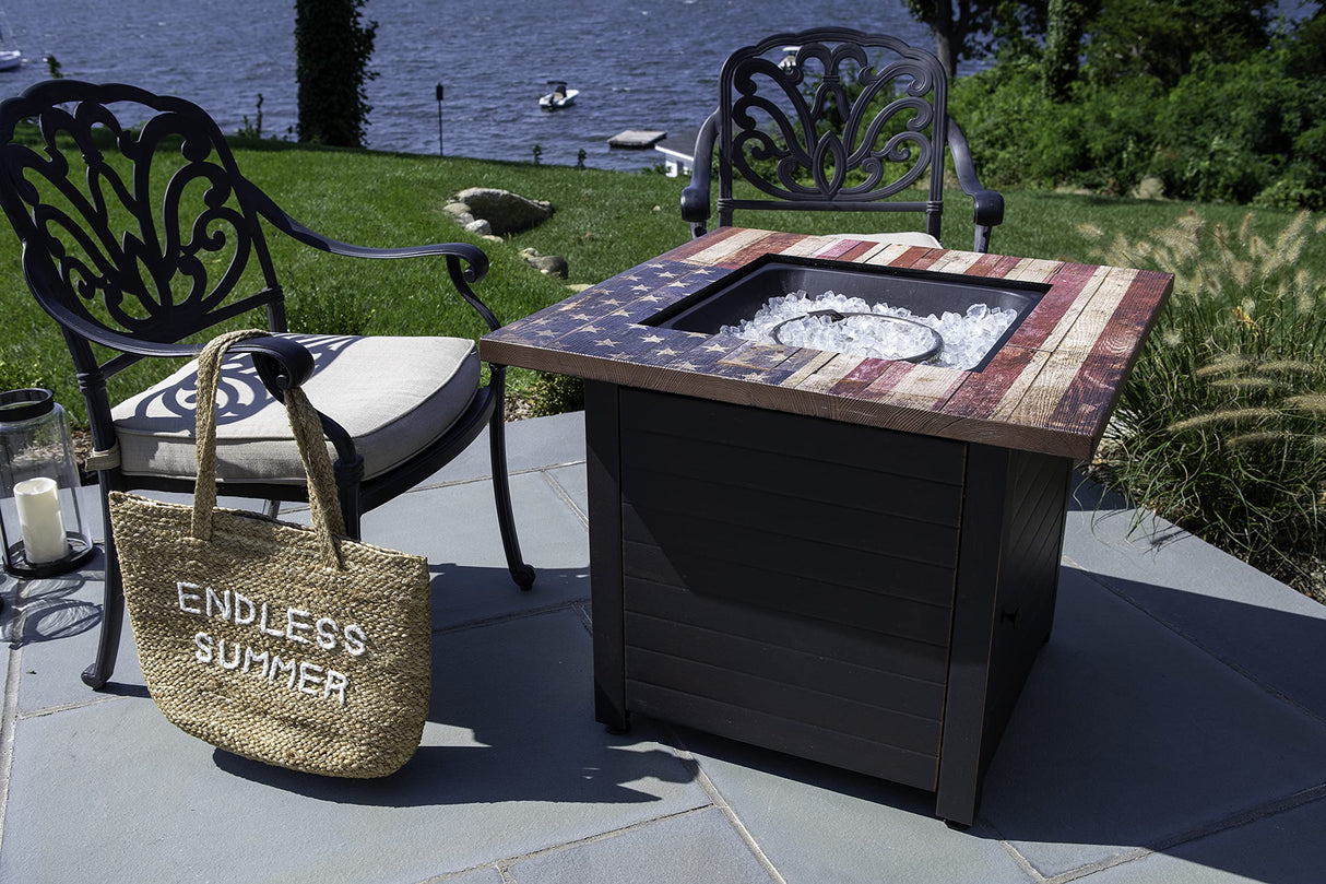 The Liberty, Square 30" Outdoor Propane Fire Pit - Bircata