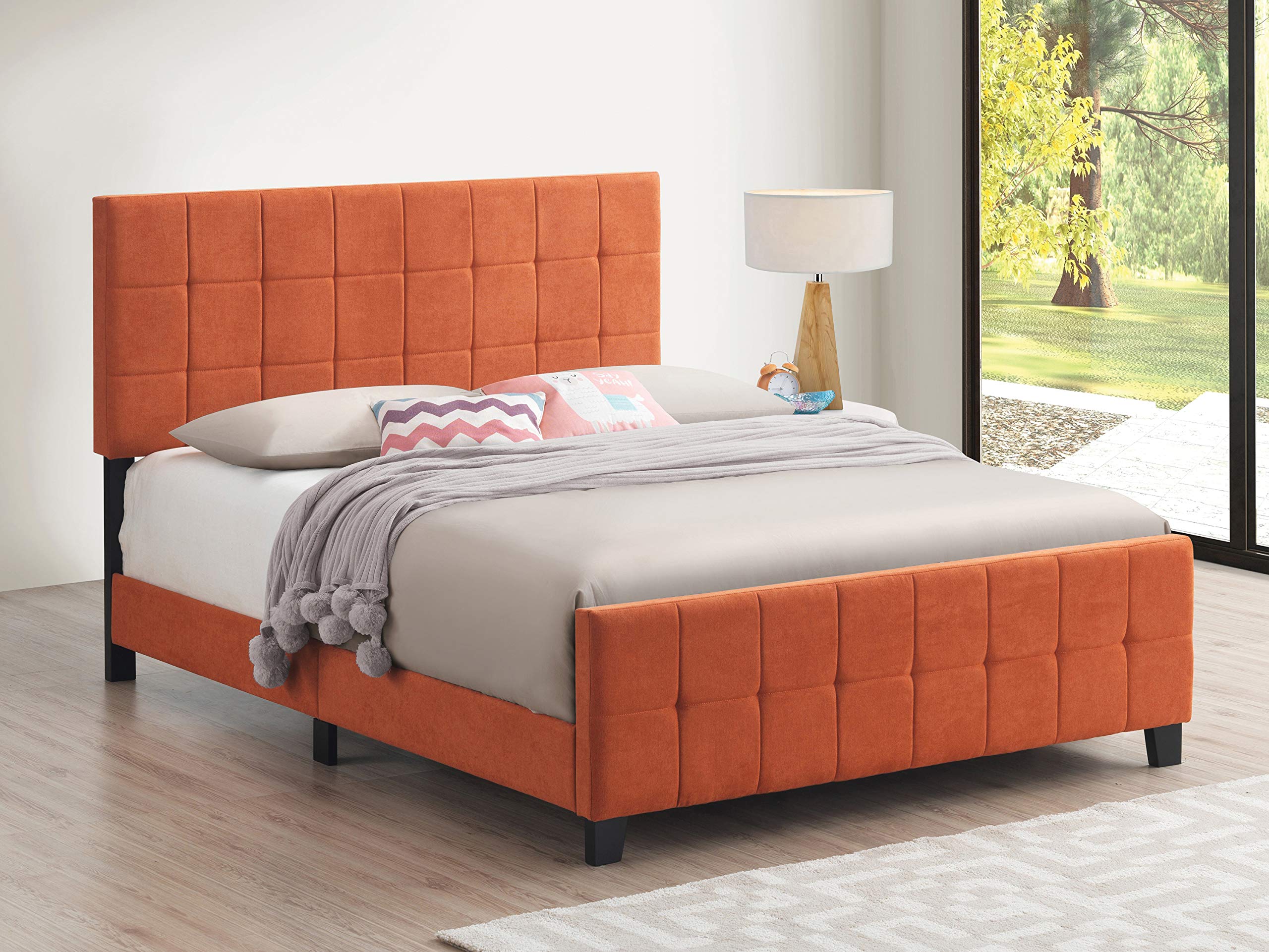 Fairfield Upholstered Panel Bed Orange, Twin