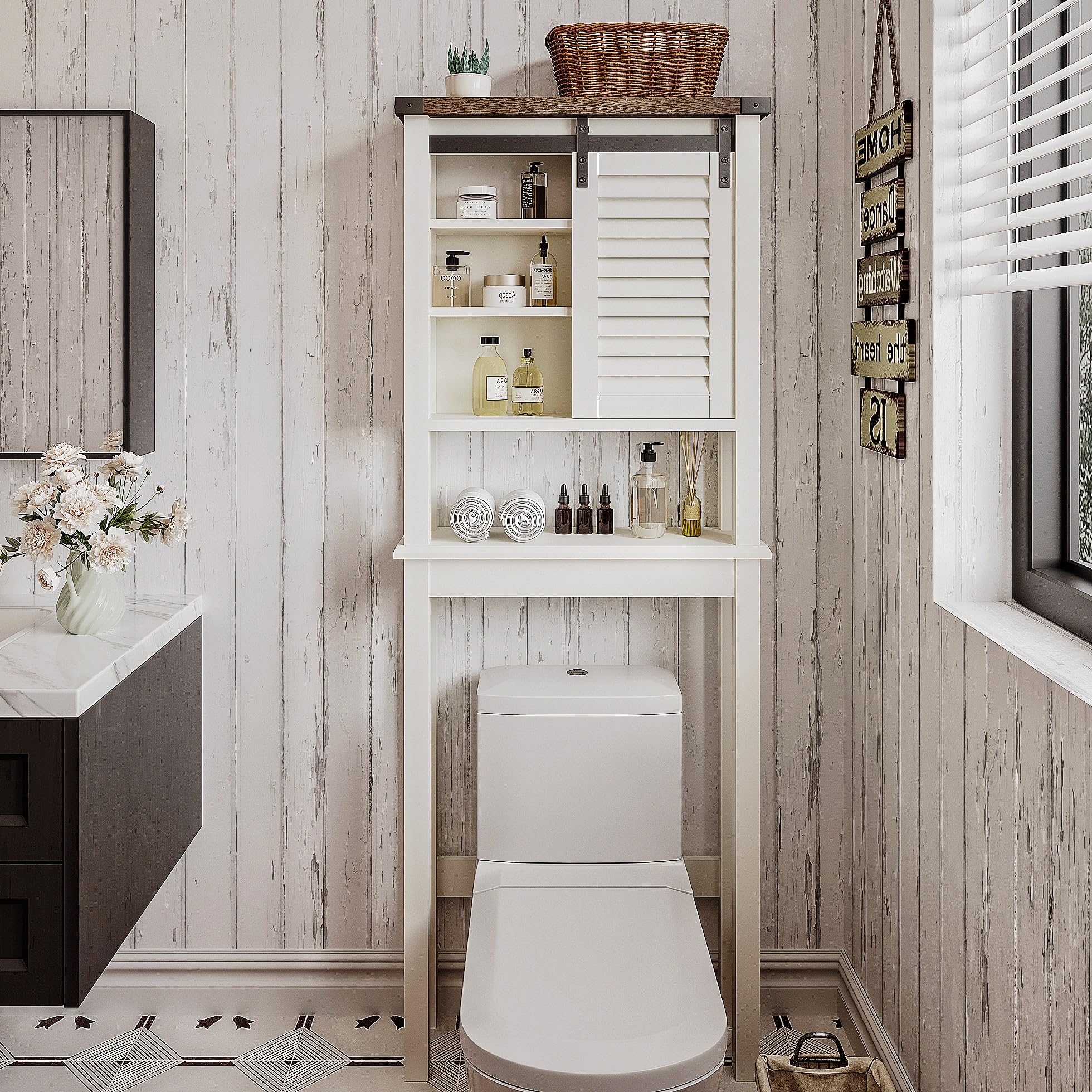 Over The Toilet Storage Cabinet, Farmhouse Bathroom Storage Cabinet Above Toilet